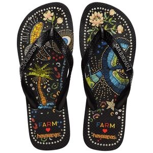 FARM Rio x Havaianas tropical flip flops- Size 7/8 Never worn!